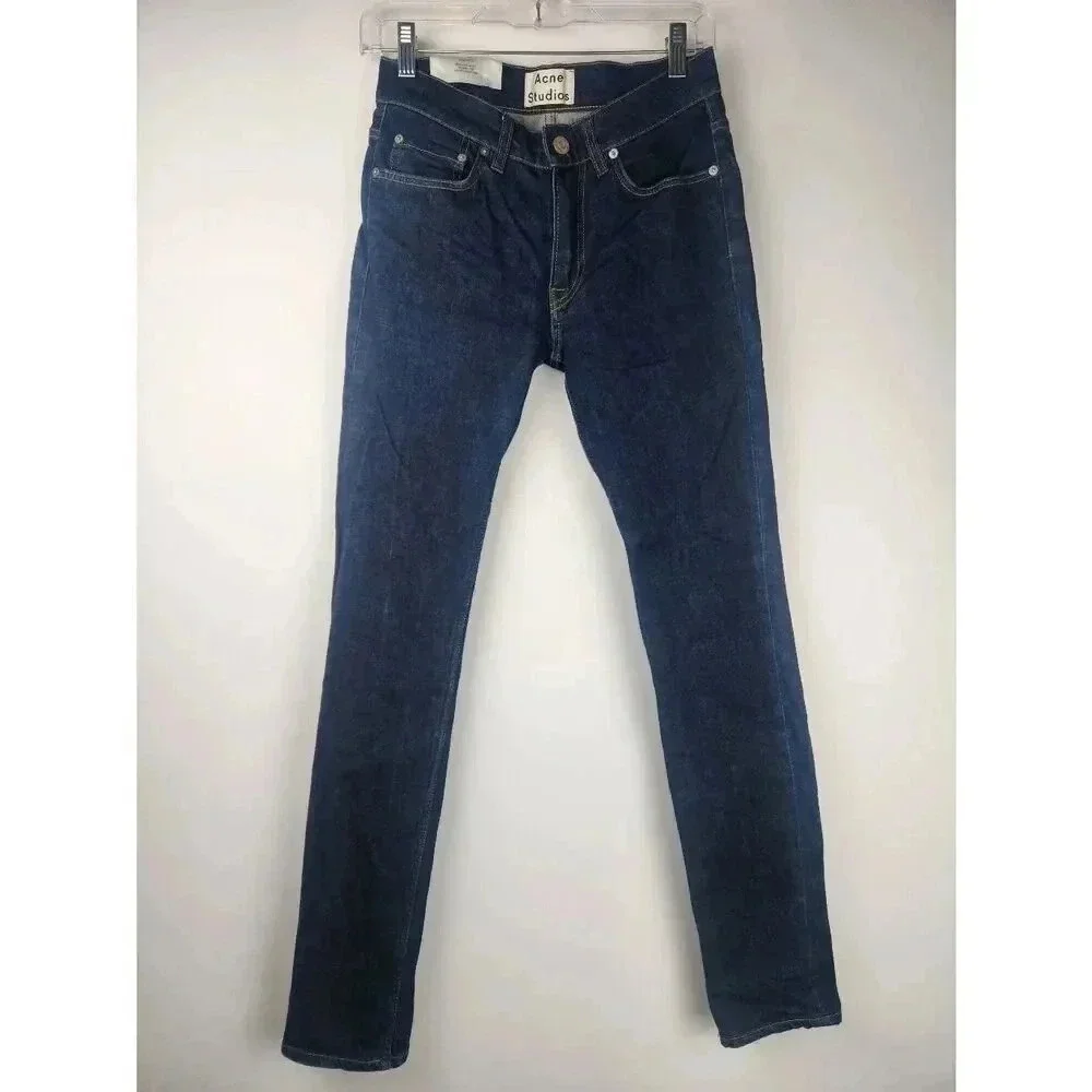 Acne Studios Ace Raw Gothic Skinny Jeans New With Tags Dark Wash Mens 28 Inseam - Picture 1 of 9
